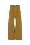 Chloé Cotton Drill Cropped Wide-leg Trousers In Harvestgold