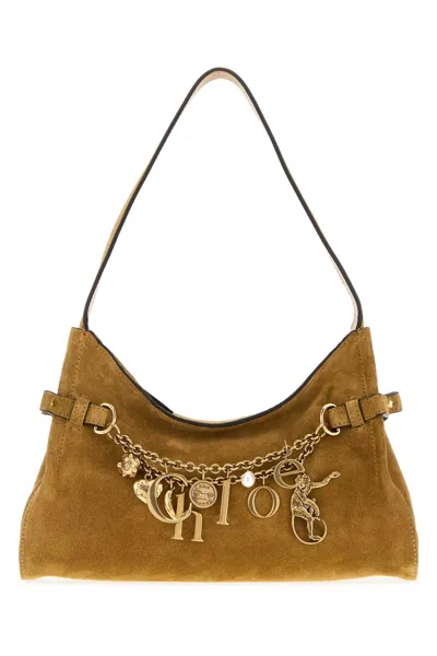 Chloé Khaki Suede Chloã¨ Charms Shoulder Bag In Brown