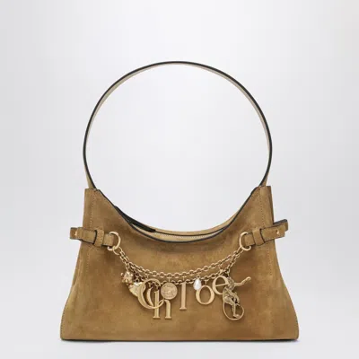 Chloé Khaki Suede Leather  Charms Hobo Bag