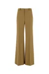 Chloé Wool Grain De Poudre Flare Leg Pants In Brown