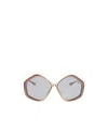 Chloé Kheene Oversize Frame Sunglasses In White