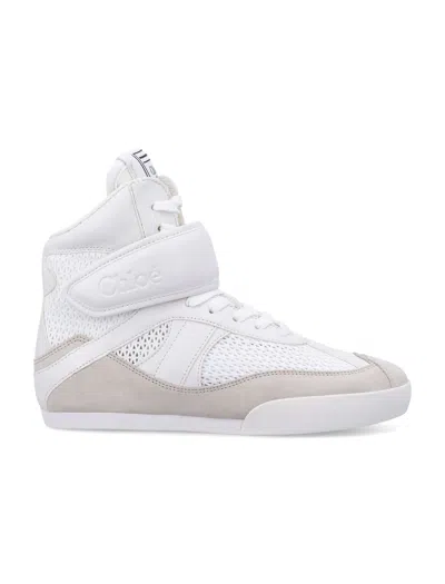 Chloé Mesh And Suede Kick High-top Sneakers In White