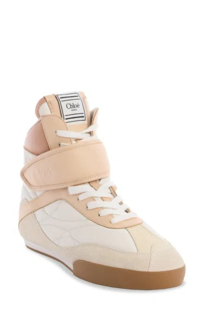 Chloé Kick High Top Trainer In Tender Peach