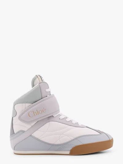 Chloé Light Blue High Top Sneakers In White