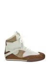 Chloé Kick Natural Brown High-top Sneaker In Mesh And Leather In Brown