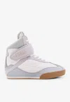 Chloé Almond Toe High-top Sneaker With Quilted Panels In White