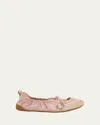 Chloé Kick Leather Ballet Flats Round Toe In Pink