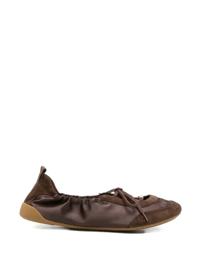 Chloé Kick Suede Ballerina Sneackers In Brown
