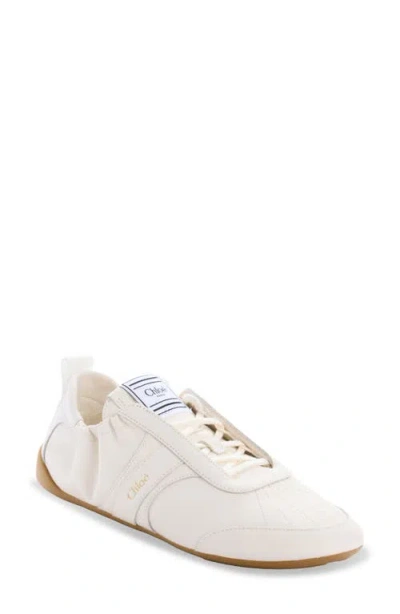 Chloé Kick Leather & Mesh Sneaker In White