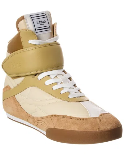 CHLOÉ CHLOÉ KICK LEATHER & SUEDE HIGH-TOP SNEAKER