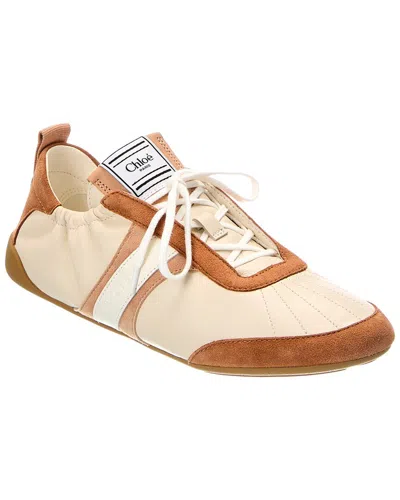 Chloé Kick Leather & Suede Sneaker In Neutral