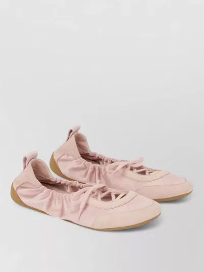 Chloé Kick Leather Ballet Flats Round Toe In Pink