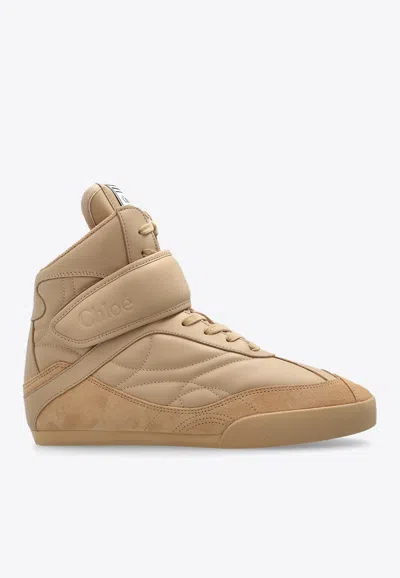 CHLOÉ KICK LEATHER HIGH-TOP SNEAKERS