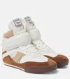Chloé Kick Natural Brown High-top Sneaker In Mesh And Leather In Brown