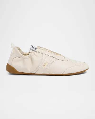 Chloé Kick Leather Low-top Sneakers In White