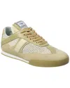 Chloé Kick Mesh And Leather Low-top Sneakers In Gold