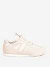 Chloé Kick Low-top Leather Sneakers With Mesh Inserts In Gold