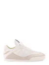 Chloé Kick Low-top Leather Sneakers With Mesh Inserts In Gold