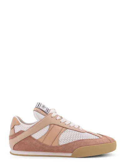 CHLOÉ CHLOÉ KICK LOW-TOP LEATHER SNEAKERS WITH MESH INSERTS