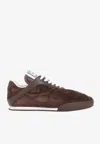 Chloé Kick Leather-trimmed Quilted Suede Sneakers In Brown