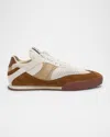 Chloé Kick Mesh And Leather Low-top Sneakers In Brown