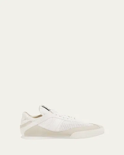 CHLOÉ KICK MESH AND LEATHER LOW-TOP SNEAKERS