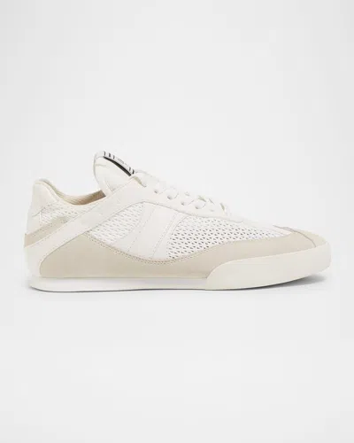 Chloé Kick White Sneakers With Logo Patch On The Tongue And Logo Lettering On The Rear In Fabric And Suede In Nude