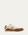 Chloé Kick Brown And White Sneakers In Mesh And Leather In Multi
