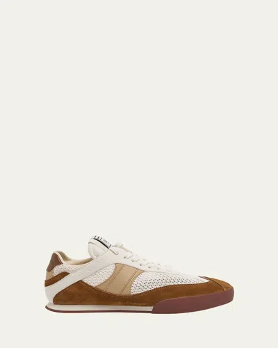 Chloé Kick Brown And White Sneakers In Mesh And Leather In Multi