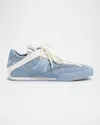 Chloé Kick Mesh And Leather Low-top Sneakers In Pearl Blue
