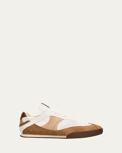 Chloé Kick Mesh And Leather Low-top Sneakers In Brown