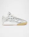 Chloé Kick Metallic Leather Kick Sneakers In Silver