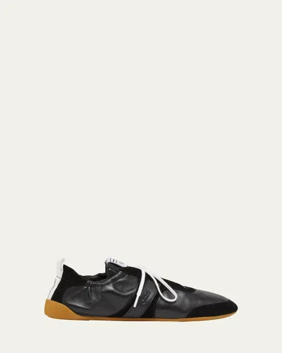 Chloé Kick Mixed Leather Low-top Sneakers In Multi