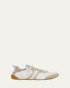 Chloé White Calf Leather Bos Taurus Athletic Sneakers In Gray