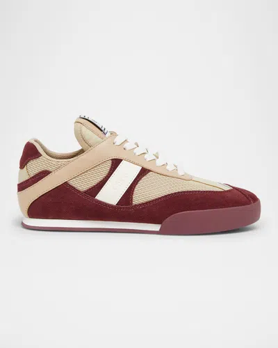 CHLOÉ KICK MIXED LEATHER RETRO LOW-TOP SNEAKERS