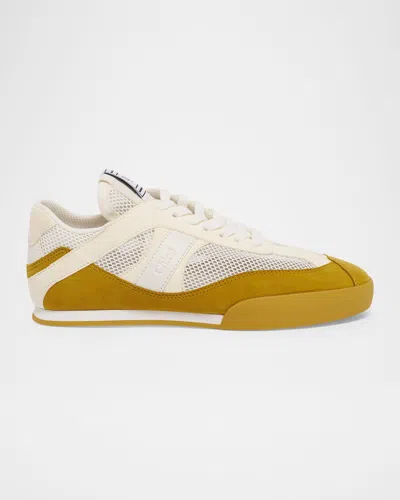 Chloé Kick Mixed Leather Retro Low-top Sneakers