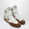 Chloé Kick Natural Brown High-top Sneaker In Mesh And Leather