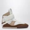 Chloé Kick Natural Brown High-top Sneaker In Mesh And Leather In Brown