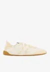 Chloé Kick Suede-trimmed Leather Sneakers In Neutral
