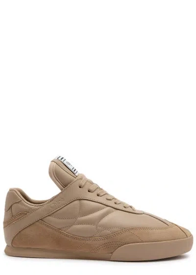 Chloé Chloe Kick Panelled Leather Sneakers In Tan