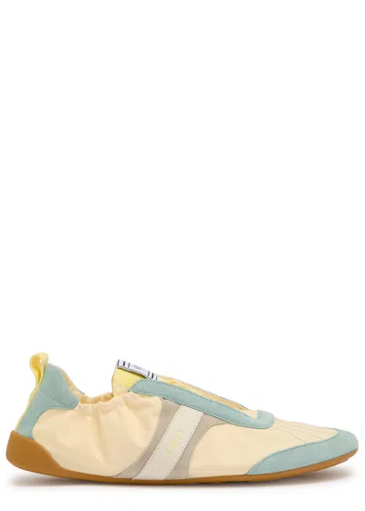 Chloé Chloe Kick Panelled Nylon Sneakers In Yellow