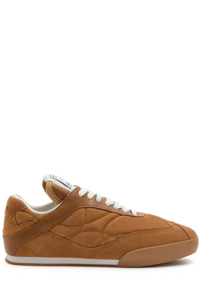 Chloé Chloe Kick Quilted Suede Sneakers In Beige