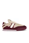 Chloé Kick Mixed Leather Retro Low-top Sneakers In Brown