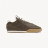 Chloé Kick Crackled Leather Retro Low-top Sneakers In Brown