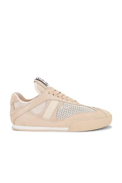 Chloé Kick Leather And Suede-trimmed Mesh Sneakers In Pink