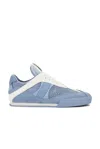 Chloé Kick Leather And Mesh Sneakers In Pearl Blue
