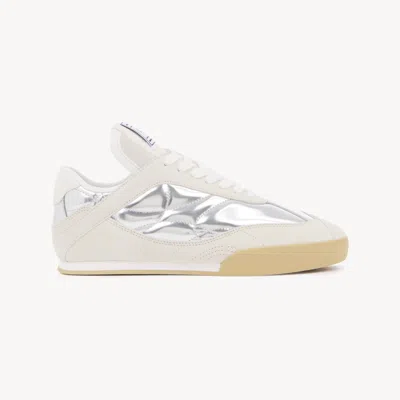 Chloé Kick Sneaker Silver Size 8 100% Polyester