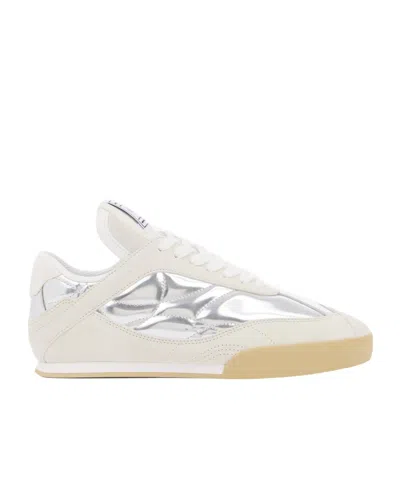 CHLOÉ KICK METALLIC-PANELLED SNEAKERS