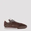 Chloé Kick Leather-trimmed Quilted Suede Sneakers In Brown