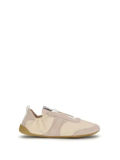 Chloé Stylish Kick Sneakers Featuring Contrast Sole In Pink